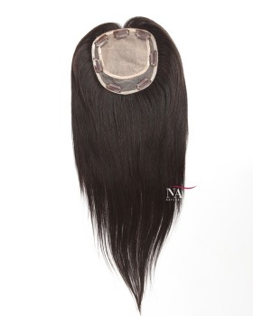 16 Inch Silk Base Human Hair Topper for Women's Hair Loss