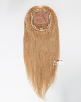 16 Strawberry Blonde Human Hair Topper for Women
