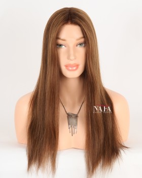 18-Inch Chocolate Brown Human Hair Lace Front Wig