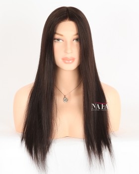 18-Inch Long Black Straight Hd Lace Front Wig