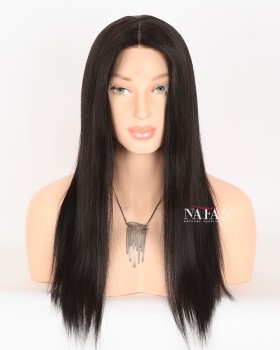 18-Inch Natural Human Hair Black Glueless Wig That Looks Real