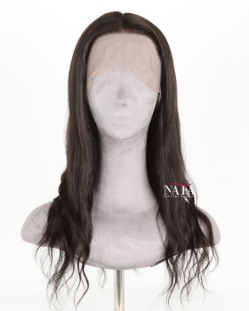 18-Inch Natural Straight Women Full Lace Cap Human Hair Wig