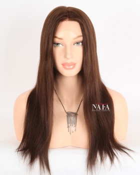 18-Inch Red Brown Hd Lace Front Human Hair Wig