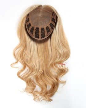 18 Inch Bouncy Curl Curly Human Hair Topper for Alopecia