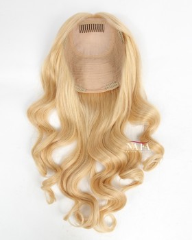 18 Inch Euroepan Platinum Blonde Curly Hair Hidden Crown Crown Topper