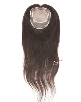 18 Inch Silk Base Human Hair Topper for Thinning Crown 