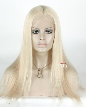 18 Inch White Blonde Lace Wigs Long 