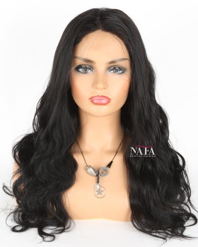 20 Inch Black Body Wave Human Hair Wig