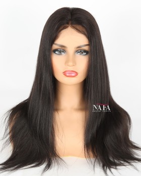 20 Inch Human Hair Yaki Wig For Small Heads