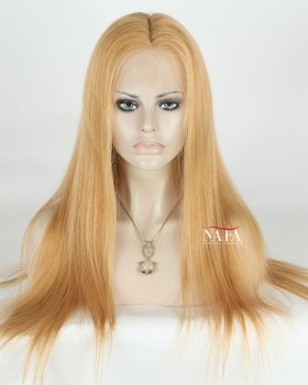 20 Inch Straight Honey Blonde Lace Front Human Hair Wig
