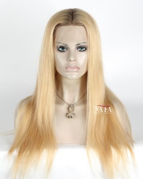 20 Inch Straight Honey Blonde Ombre Sportlight Wig