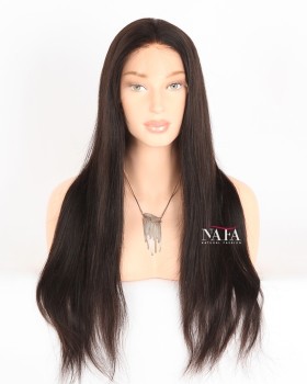 22-Inch 180 Density Full Lace Human Hair Straight HD Lace Wig