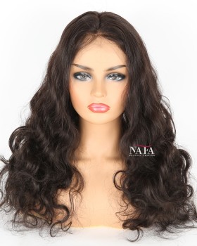 22 Inch Body Wave Wig Long Black Wavy Wig