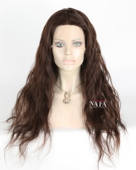 22 Inch Human Hair Natural Wave Wig Transparent Lace 