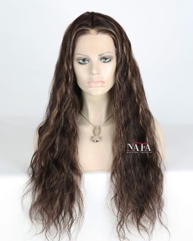 24-inch-long-black-wavy-hair-wig-with-blonde-highlights