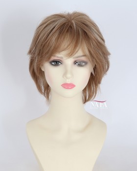 6-Inch Short Blonde Human Hair Lace Front Wig with Bangs