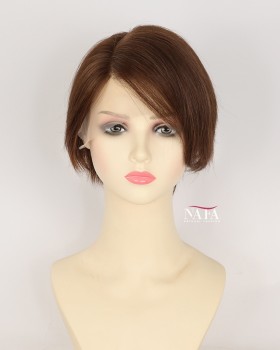 6-Inch Short Pixie Cut Human Hair Lace Front Wig With Bangs