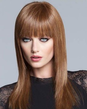 Straight Golden Brown Hair Wig Malaysian Virgin Hair 14 Inch