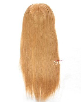 Honey Blonde Real Human Hair Topper For Thinning Hair