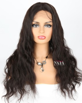 Long Black  Human Hair Wig 