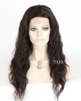 Long Brown Wavy Wig in Natural Hair Color