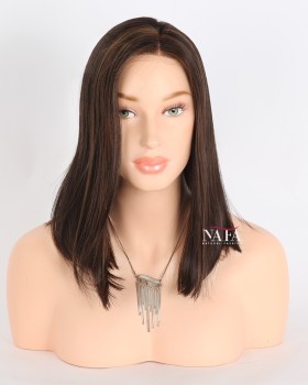 12-inch-monofilament-top-human-hair-bob-brown-highlight-wigs