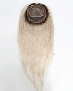 Ombre White Human Hair Clip On Hair Pieces For Thinning Hair
