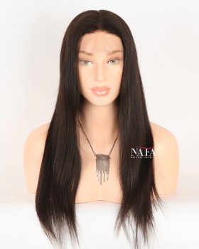 Pre-Plucked Silk Base Black Straight Hair Wig