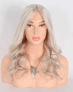 18-inch-silver-grey-white-human-hair-beach-wave-wig