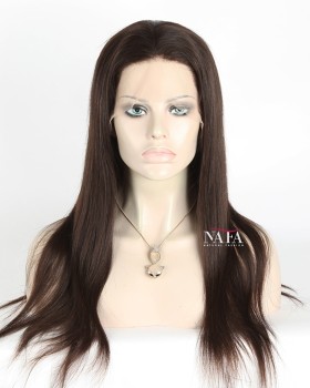 Straight Brown European Human Hair Wig