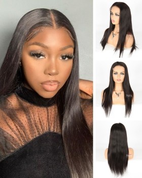 straight lace closure wig