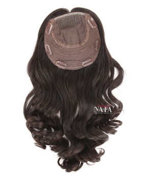 Wavy Human Hair Topper With Silk