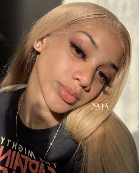 Long Blonde  Human Hair Wigs Silk Base Transparent Lace Wig