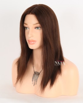 12-Inch Chocolate Brown Human Hair Wig