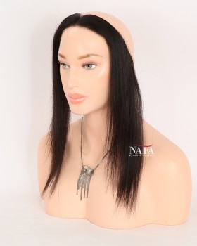 12-Inch Natural Black Receding Hairline Band for Women