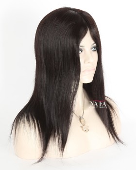 14-Inch Black Human Hair Female Brunette Wig