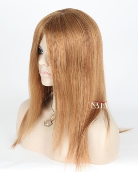14-Inch Medium Length Straight Golden Blonde Glueless Wig for Beginners