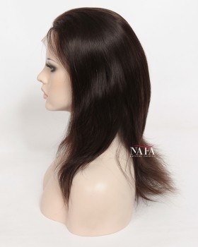 14-Inch Realistic Straight Human Hair Wig for Women