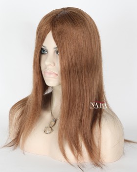 14-Inch Straight Medium Brown Hair Wig