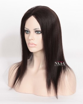 14-Inch Yaki Straight Glueless Human Hair Wig