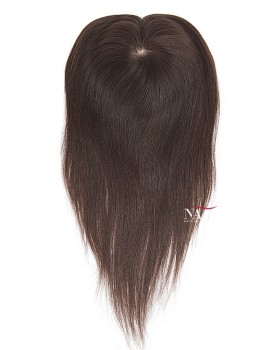 14 Inch Black Straight Real Hair Hair Topper for Women
