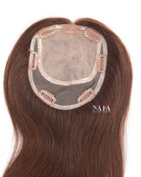 14 Inch Brown 3# Female Hair Pieces for Thinning Hair On Top