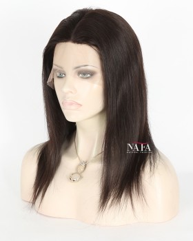14 Inch Natural Human Hair Wig Straight Silk Top Wig