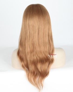 16-inch-natural-hairline-golden-brown-blonde-human-hair-women-glueless-wig