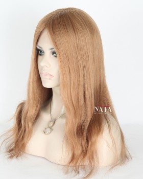 16-inch-natural-hairline-golden-brown-blonde-human-hair-women-glueless-wig