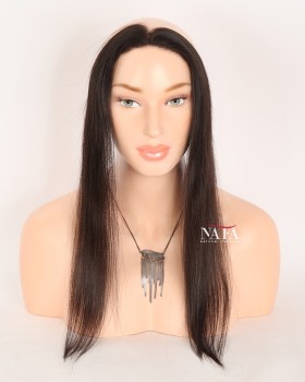 16-Inch Black Front Hairline Topper for Women