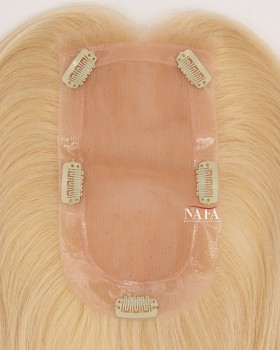 16-Inch Blonde Silk Top Human Hair Topper for Hair Loss At the Top Of Head Female