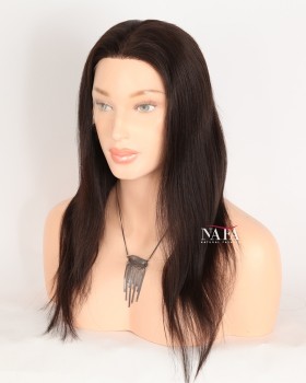 16-Inch Brazilian Dark Brown Full Head Human Hair Wig