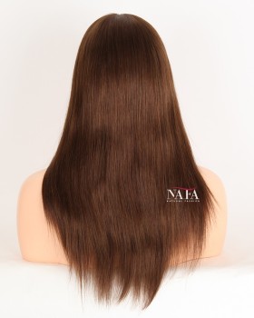 16-Inch Chocolate Brown Real Hair Wig for Hair Loss