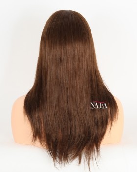 16-Inch Chocolate Dark Brown Human Hair Straight Wig